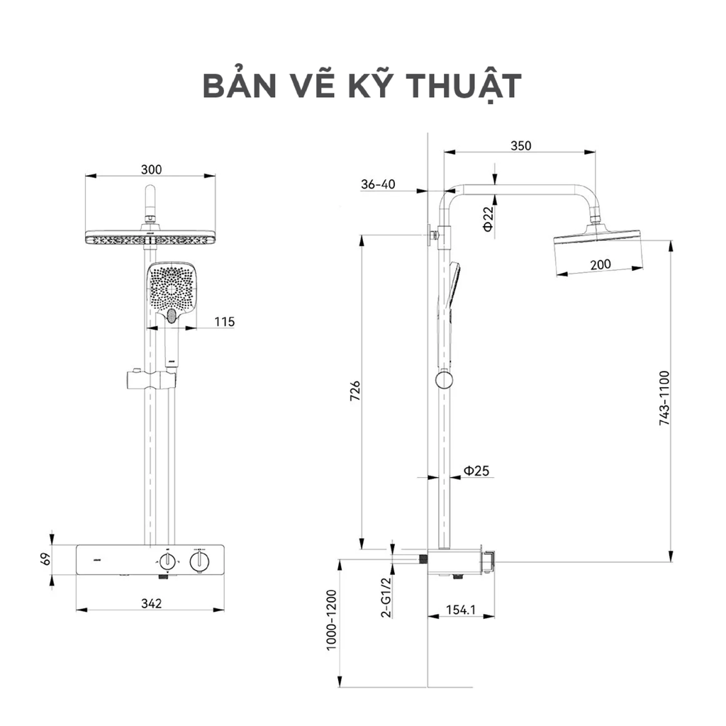Vòi sen cây nóng lạnh Arrow AMG13SH42CP