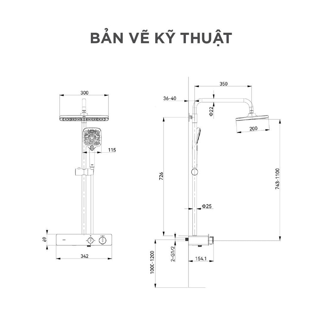 Vòi sen cây nóng lạnh Arrow AMG13SH42CP