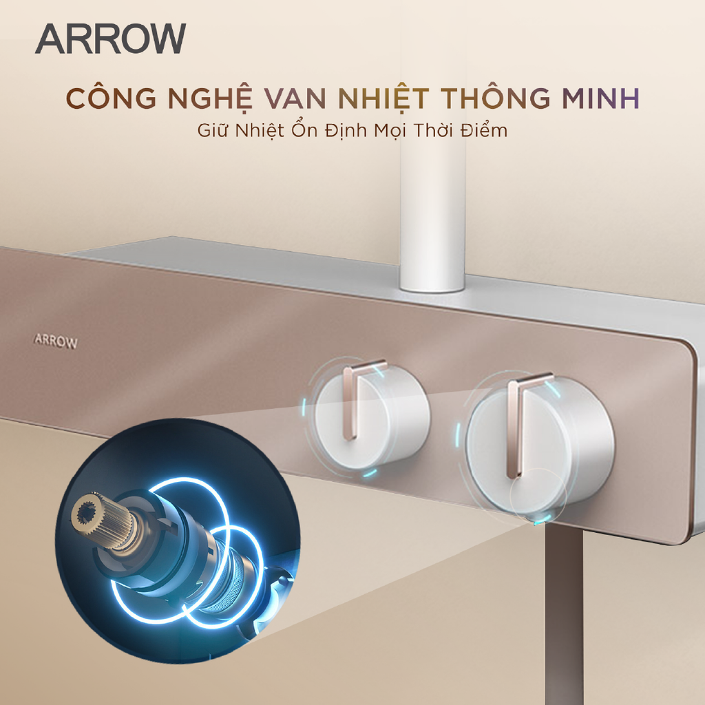 Vòi sen cây nóng lạnh Arrow AMG13SH42MW