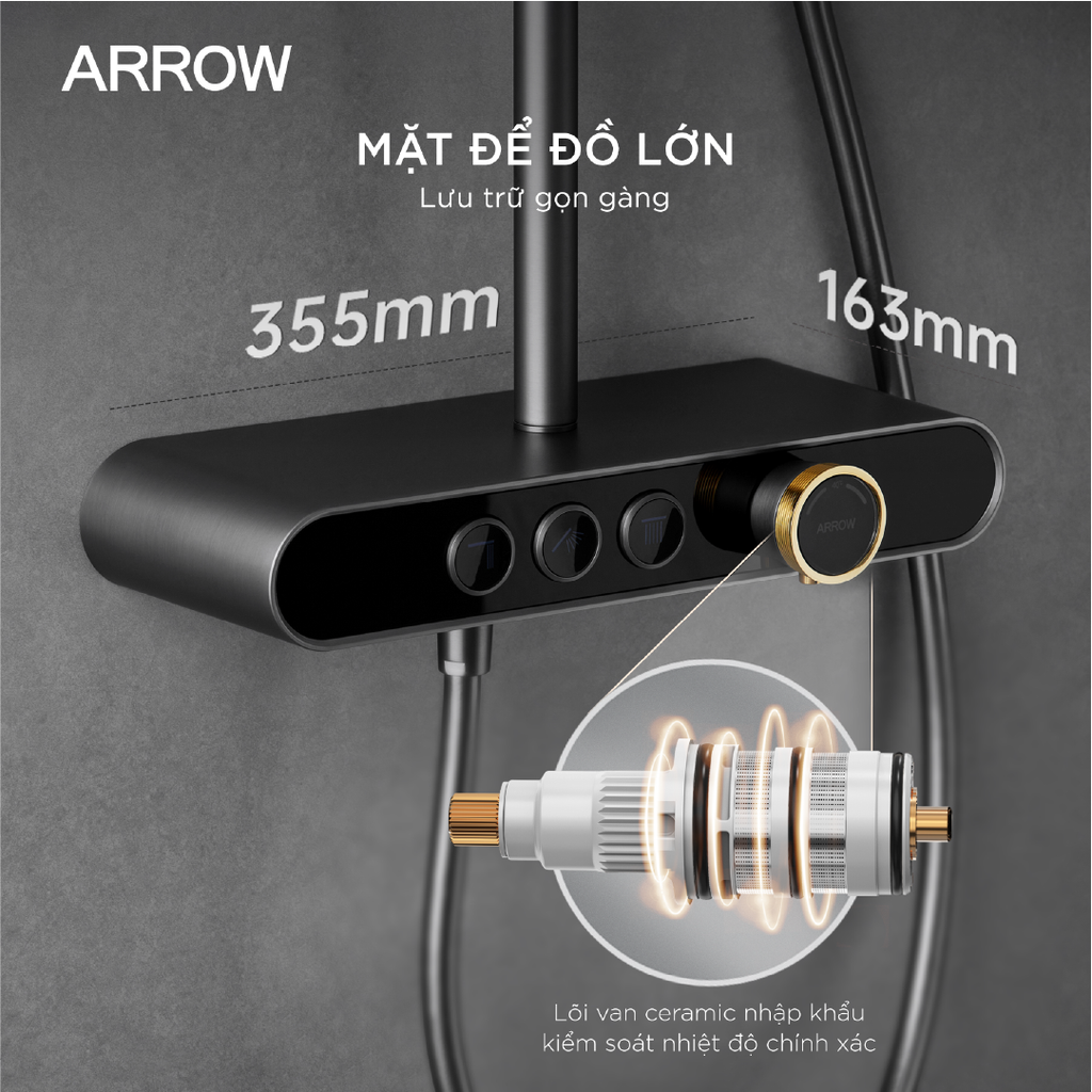 Vòi sen cây nóng lạnh Arrow AMG13SH855ALF90