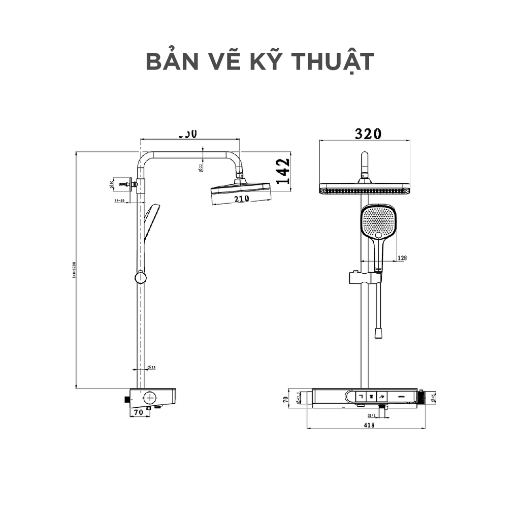 Vòi sen cây nóng lạnh Arrow AMG13SH870CP