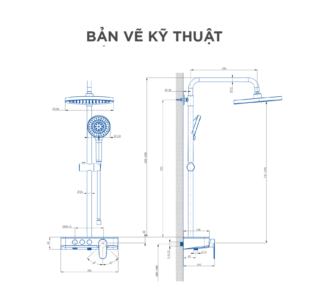 Vòi sen cây nóng lạnh Arrow AMG13SH877SCP