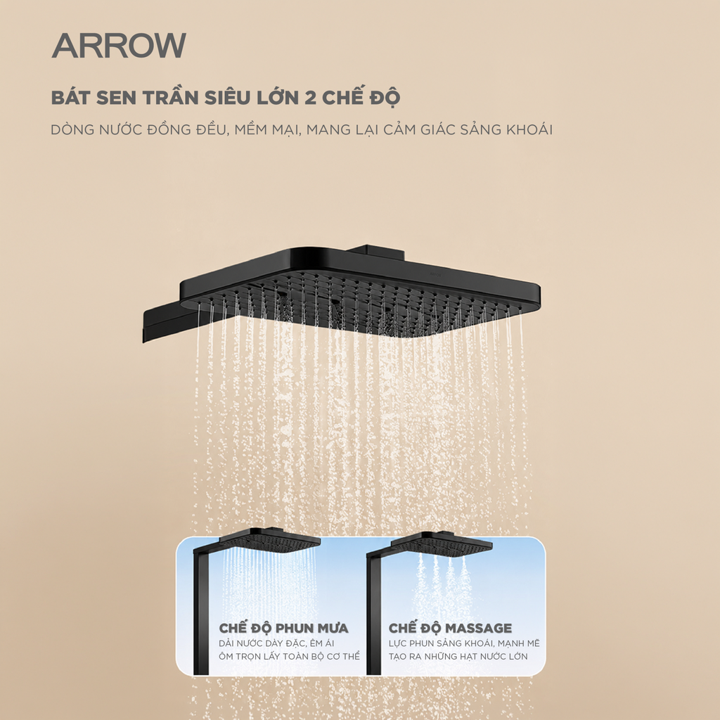 Vòi sen cây nóng lạnh Arrow AMG14GH872MB