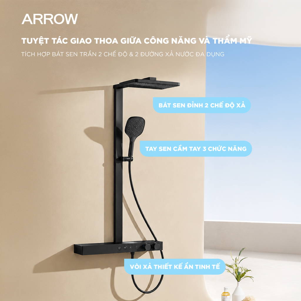 Vòi sen cây nóng lạnh Arrow AMG14GH872MB