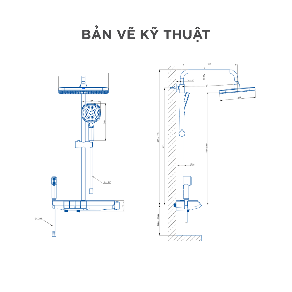Vòi sen cây nóng lạnh Arrow AMG14SH893SGGW