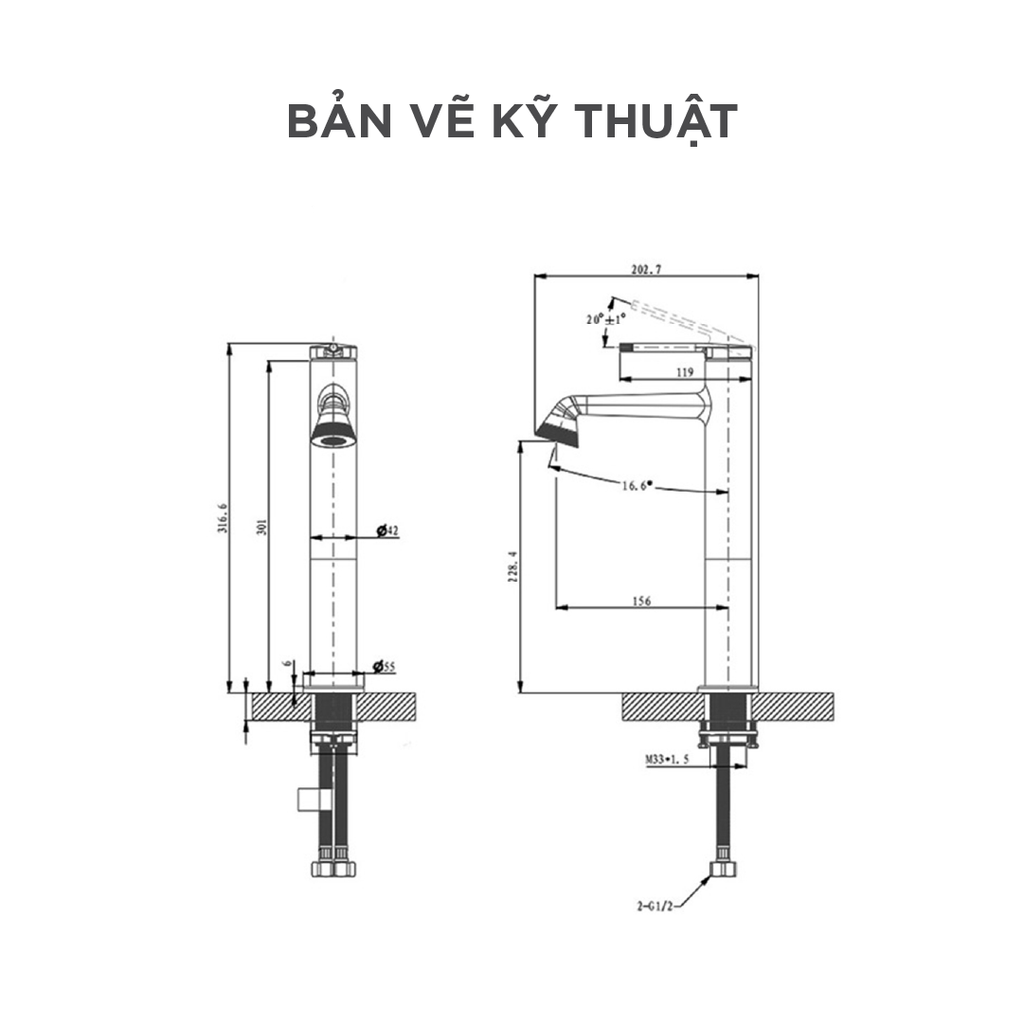 Vòi lavabo nóng lạnh Arrow AMP11855-1LF90