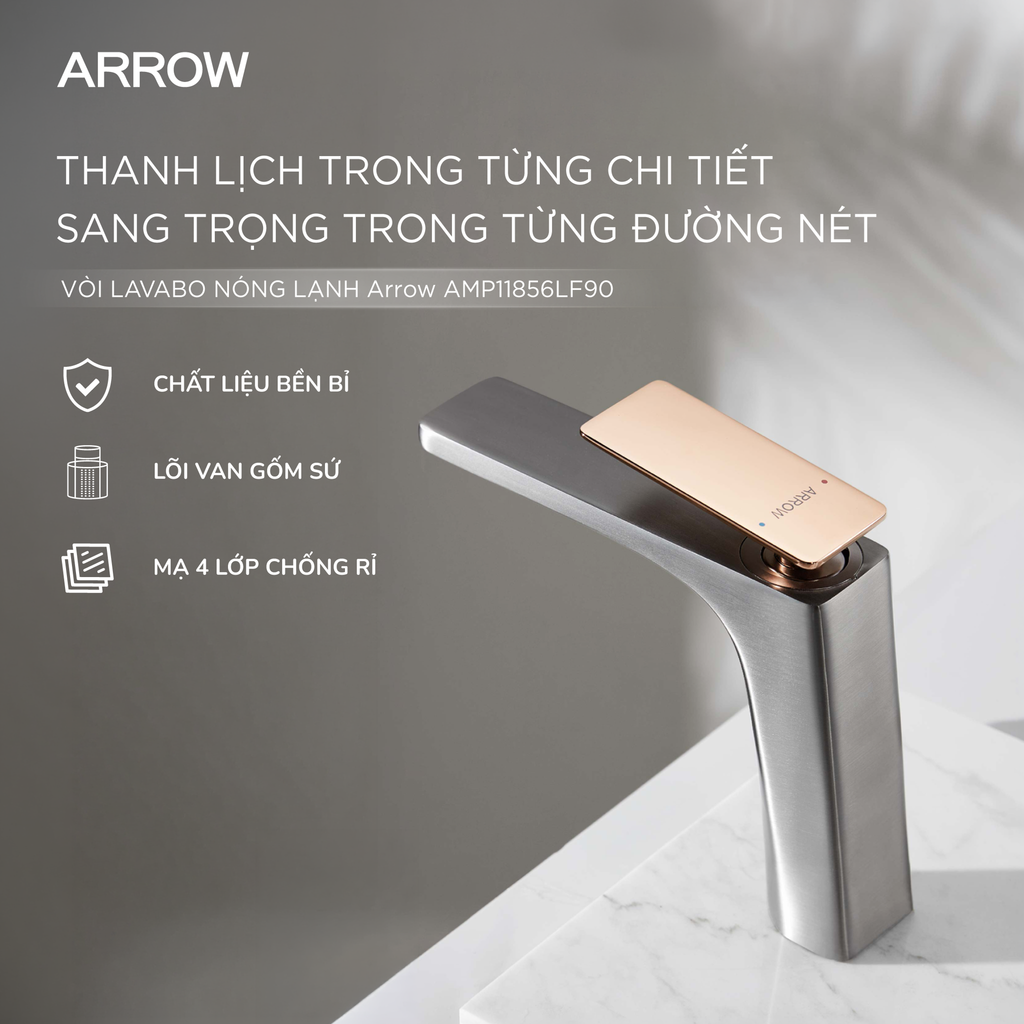 Vòi lavabo nóng lạnh Arrow AMP11856LF90