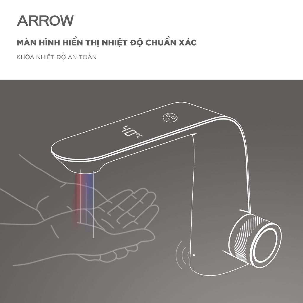Vòi lavabo cảm ứng Arrow AMP11869BKGG