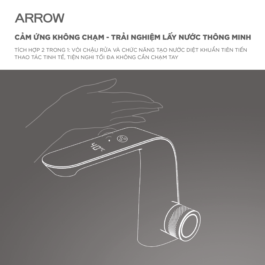 Vòi lavabo cảm ứng Arrow AMP11869AKGG