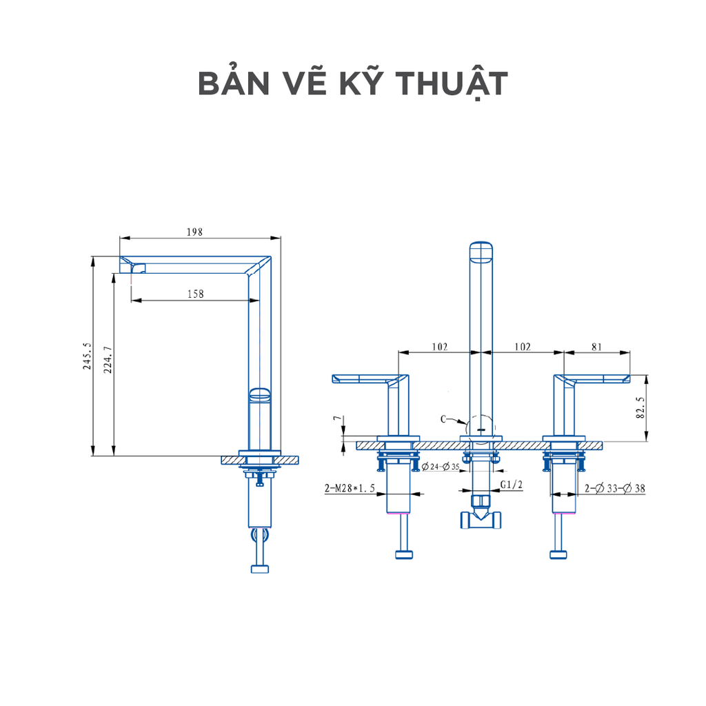 Vòi lavabo nóng lạnh Arrow AMP23820CP