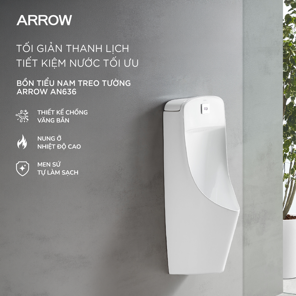 Bồn tiểu nam treo tường Arrow AN636