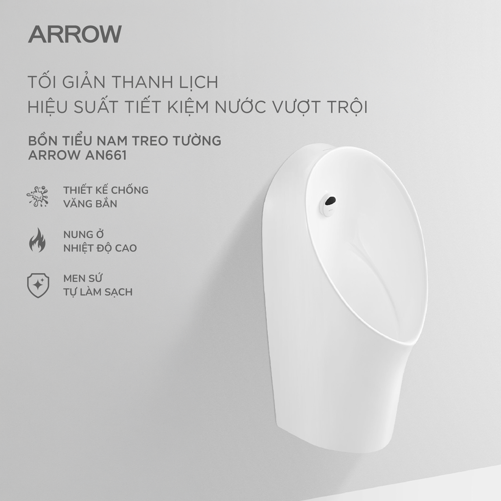 Bồn tiểu nam treo tường Arrow AN661