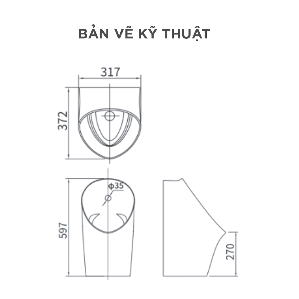 Bồn tiểu nam treo tường Arrow AN661