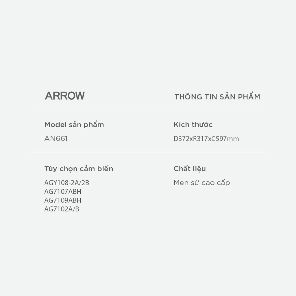 Bồn tiểu nam treo tường Arrow AN661