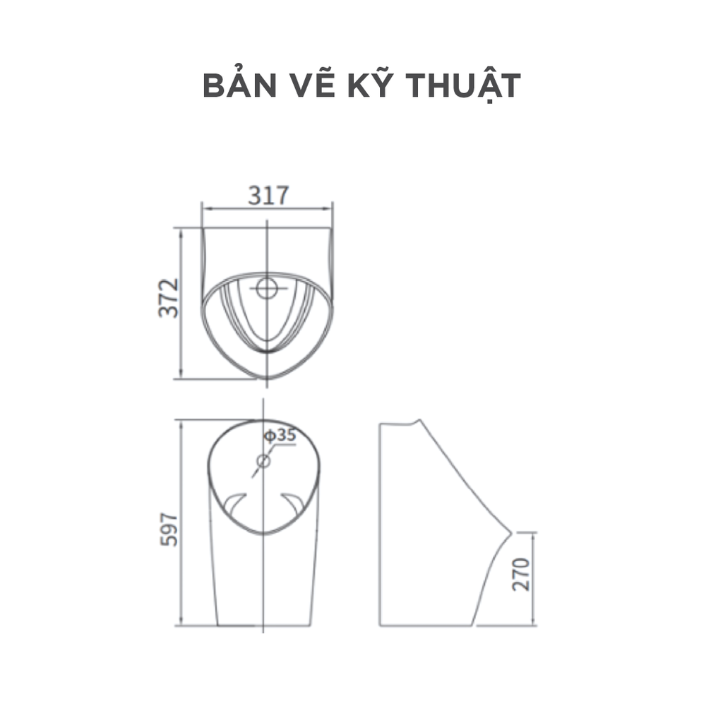 Bồn tiểu nam treo tường Arrow AN661