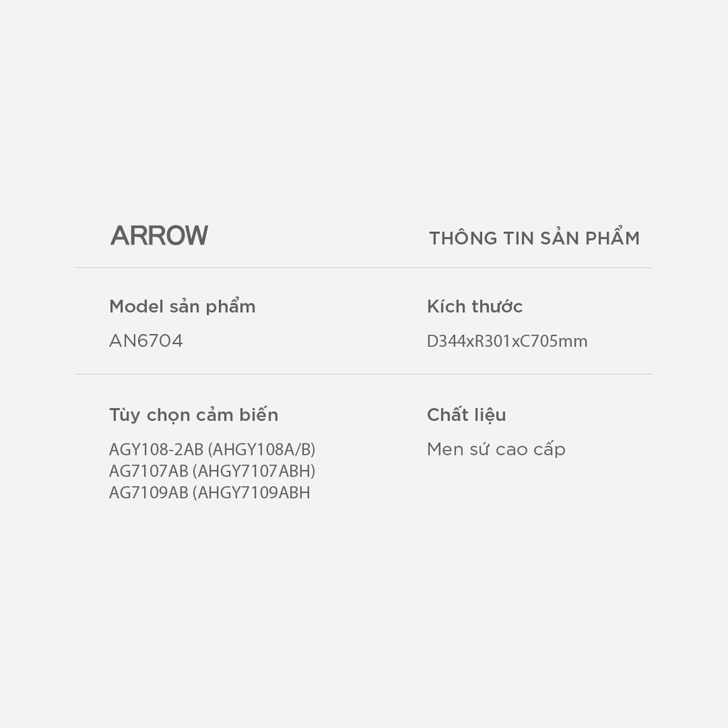 Bồn tiểu nam treo tường Arrow AN6704
