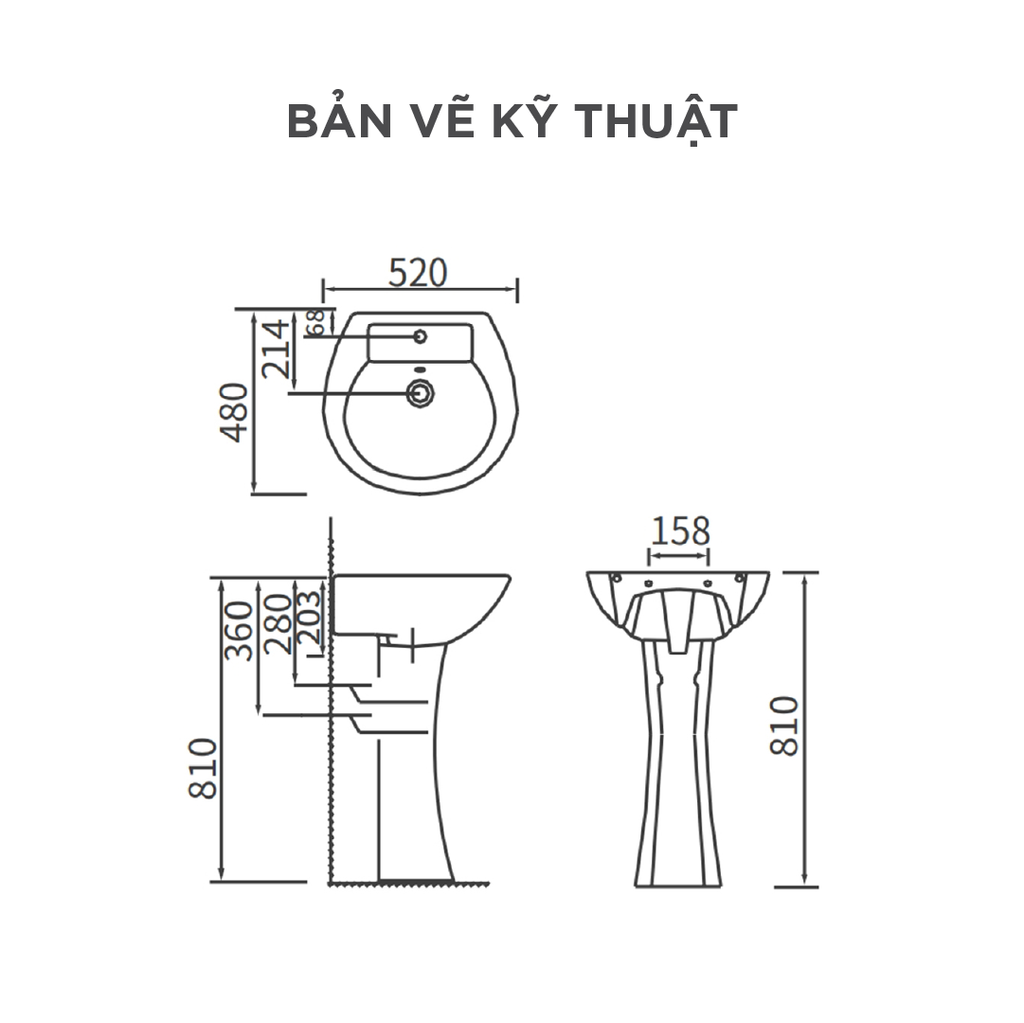 Chậu rửa lavabo treo tường Arrow AP306E/AL901