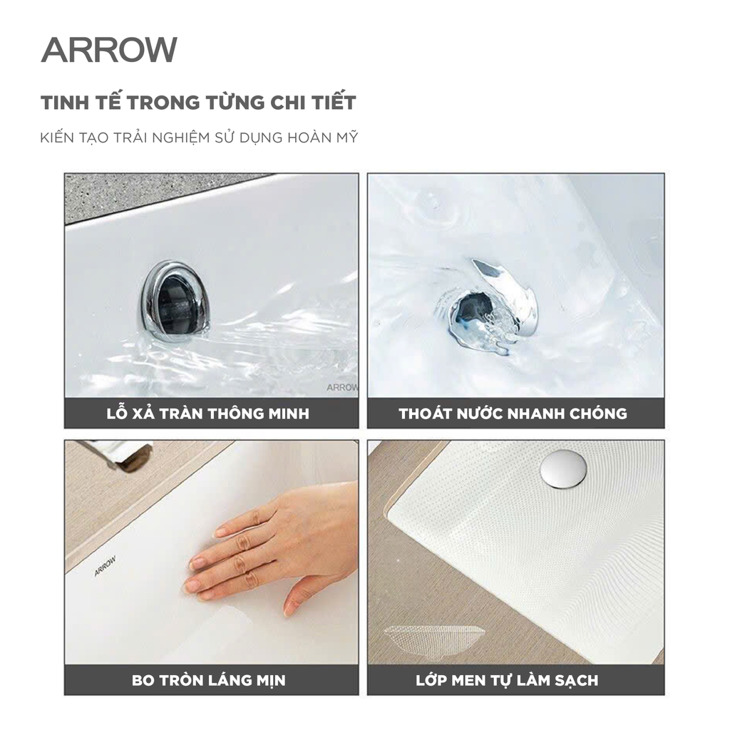 Chậu rửa lavabo âm bàn Arrow AP4035