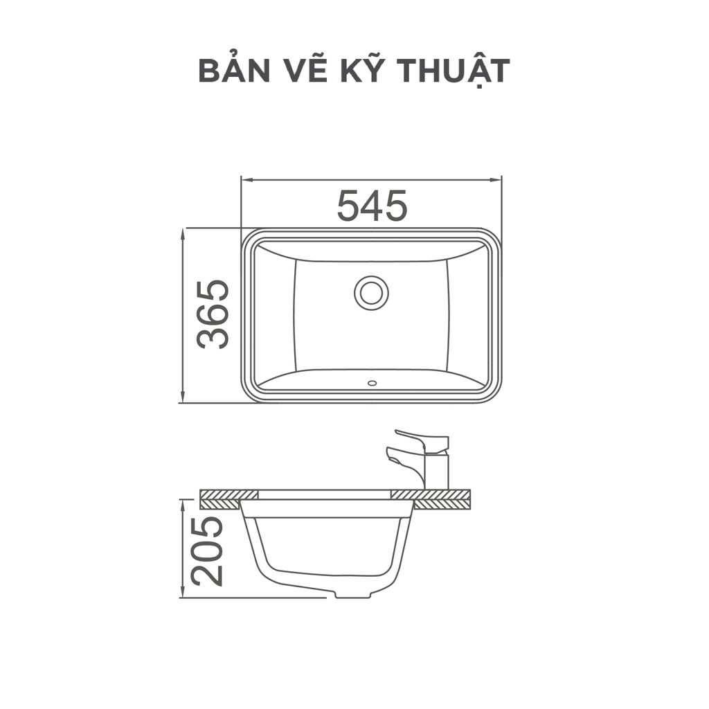 Chậu rửa lavabo âm bàn Arrow AP4036