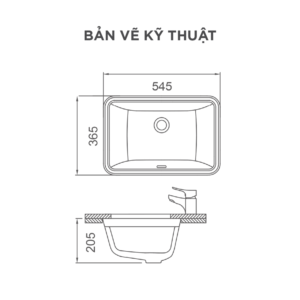 Chậu rửa lavabo âm bàn Arrow AP4036