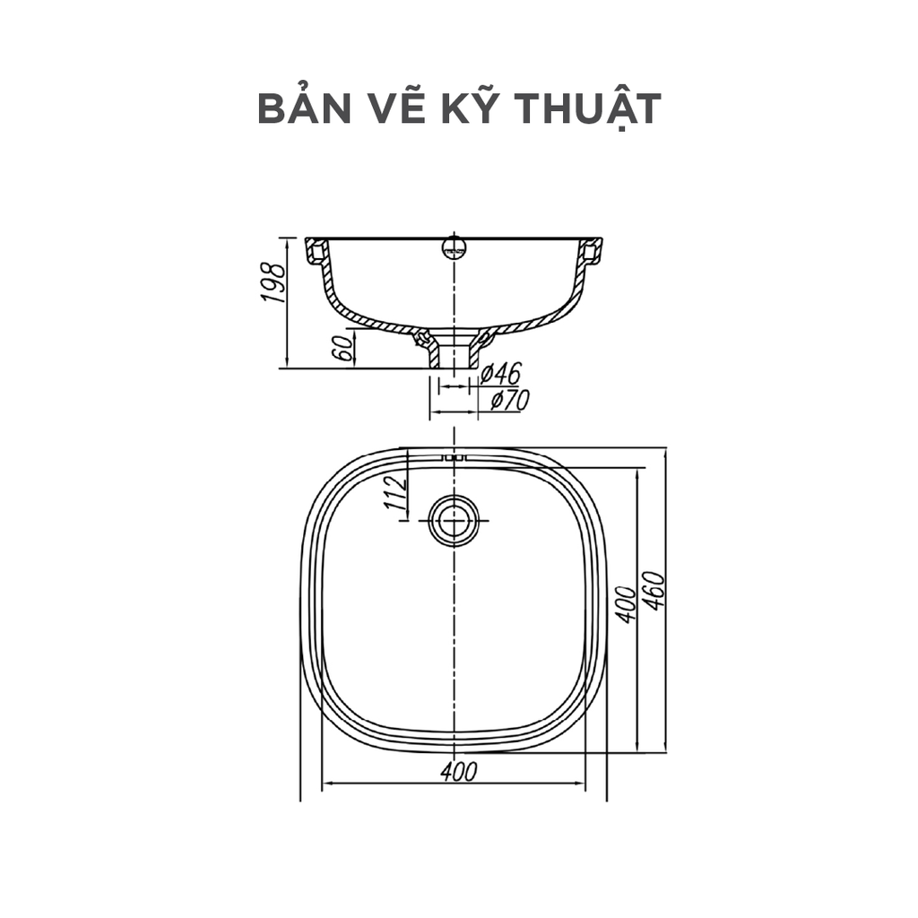 Chậu rửa lavabo âm bàn Arrow AP41011B