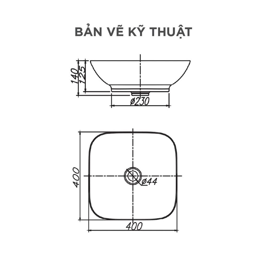 Chậu rửa lavabo đặt bàn Arrow AP41026B-MGY