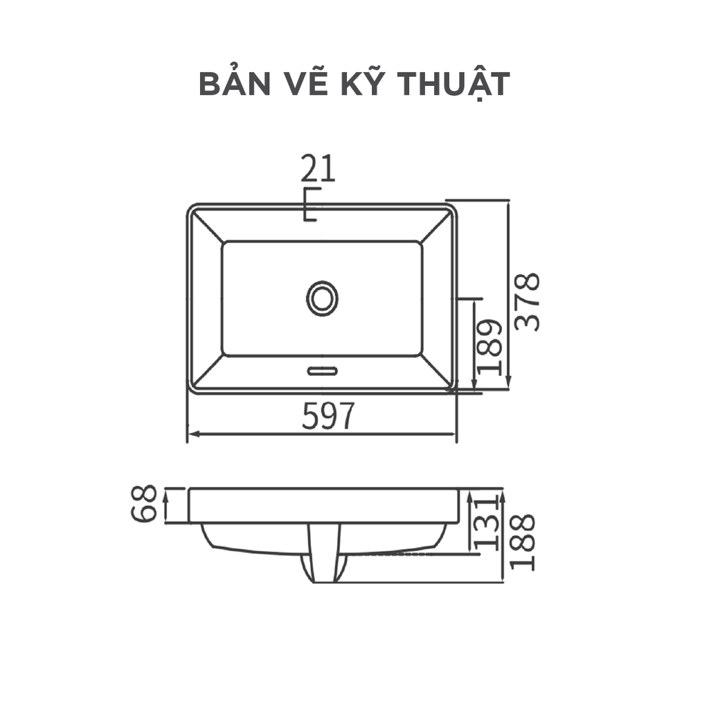 Chậu rửa lavabo bán âm Arrow AP4303
