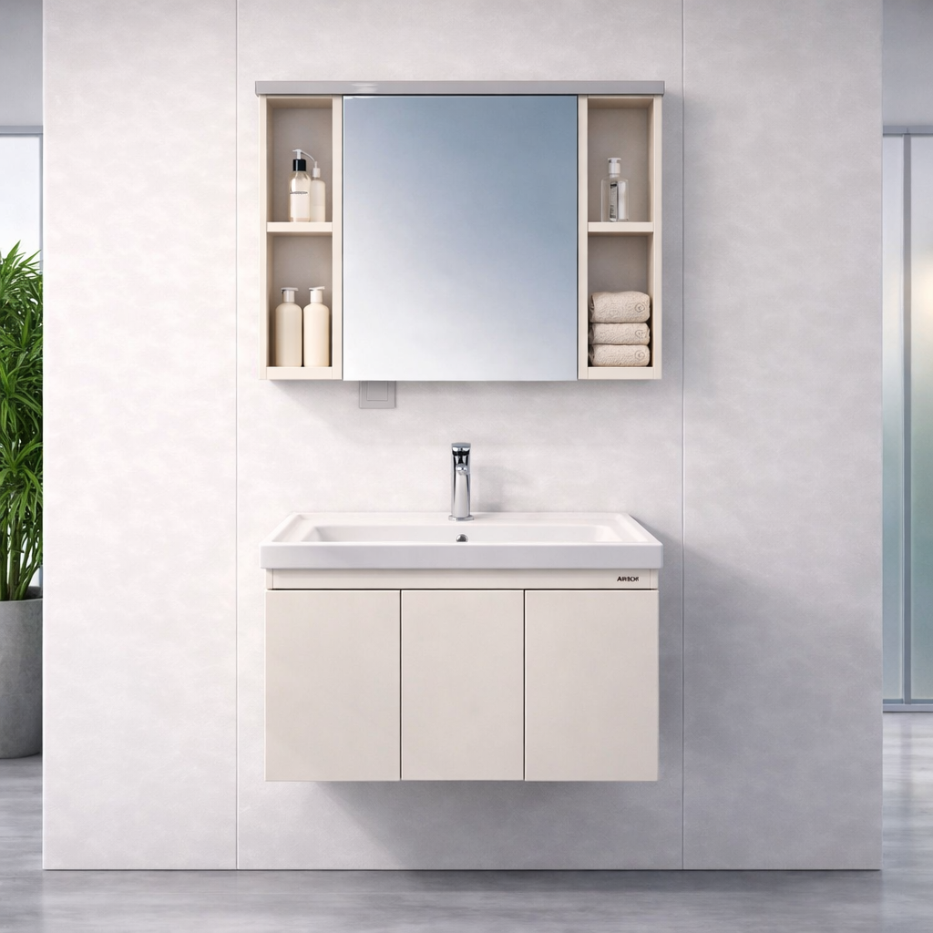 Bộ Tủ Lavabo Arrow APGMD10G31009H-LY/AP31009H và Tủ Gương Arrow AMYJD10G31009H-LY