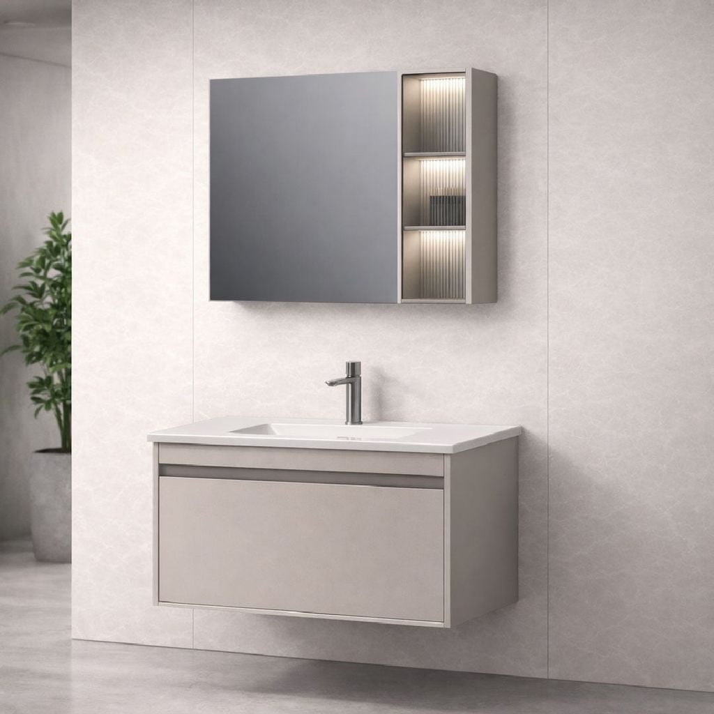 Bộ Tủ Lavabo Arrow APGMD8G31008F-RX/AP31008F và Tủ Gương Arrow AMYJD8G31008F-RX