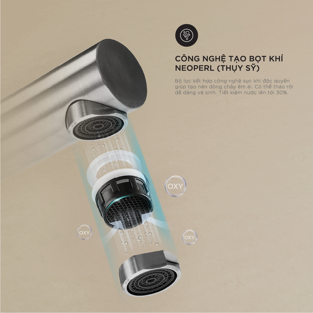 Vòi lavabo nóng lạnh Arrow ARM12872GG