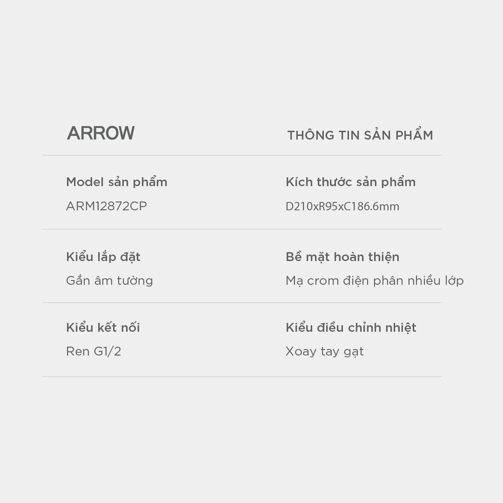 Vòi lavabo nóng lạnh Arrow ARM12872CP