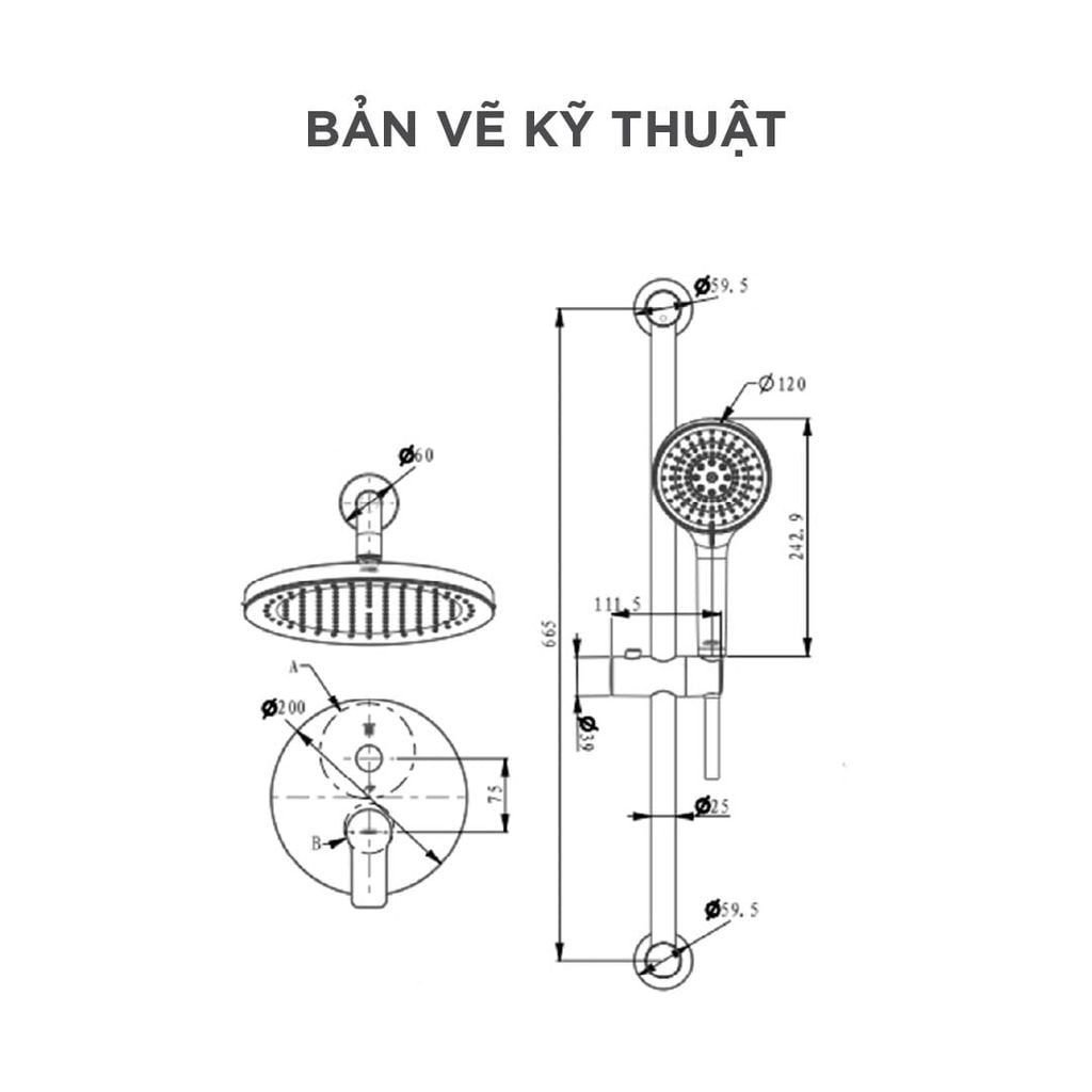 Vòi sen âm tường nóng lạnh Arrow ARQ1202U1CP-1