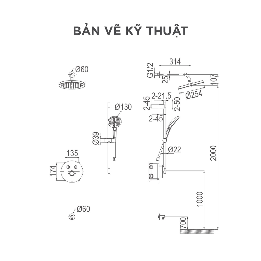 Vòi sen âm tường nóng lạnh Arrow ARQ12H852AU1GGP-1