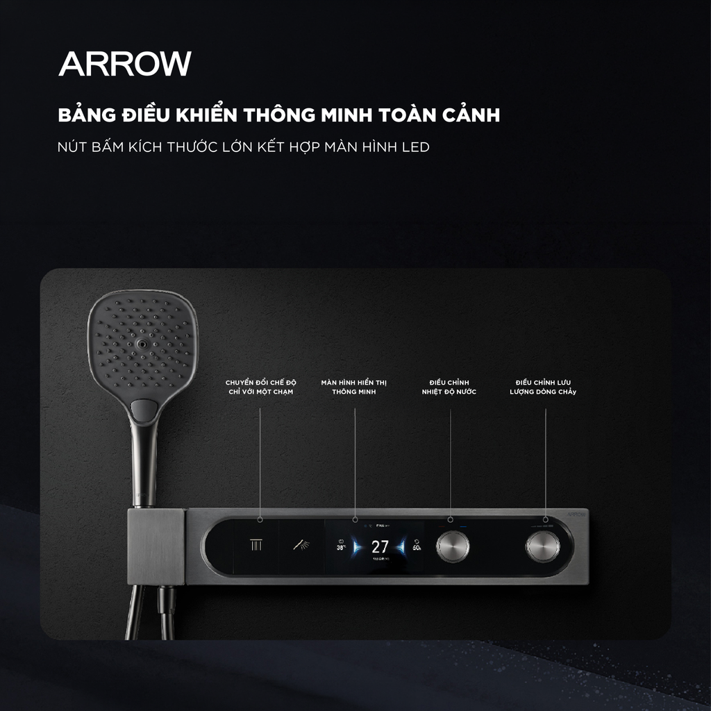 Vòi sen âm tường nóng lạnh Arrow ARQ12H870KGG