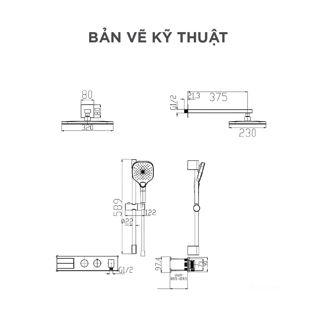 Vòi sen âm tường nóng lạnh Arrow ARQ12H872CP