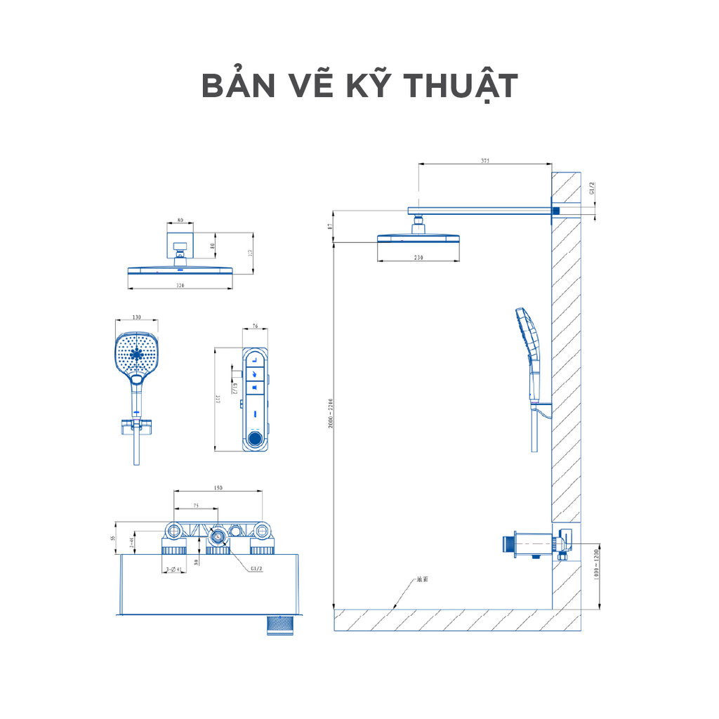 Vòi sen âm tường nóng lạnh Arrow ARQ13869U1GG