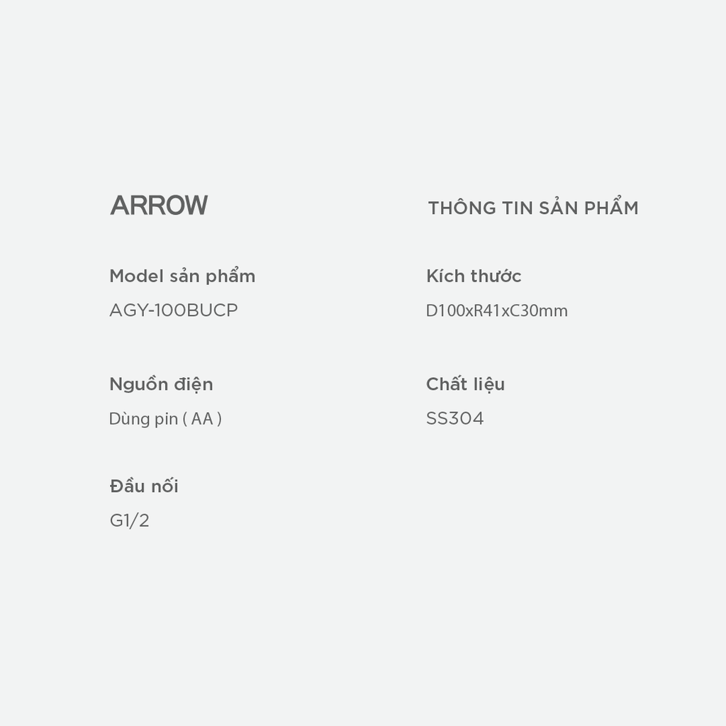 Van xả cảm biến Arrow AGY-100BUCP