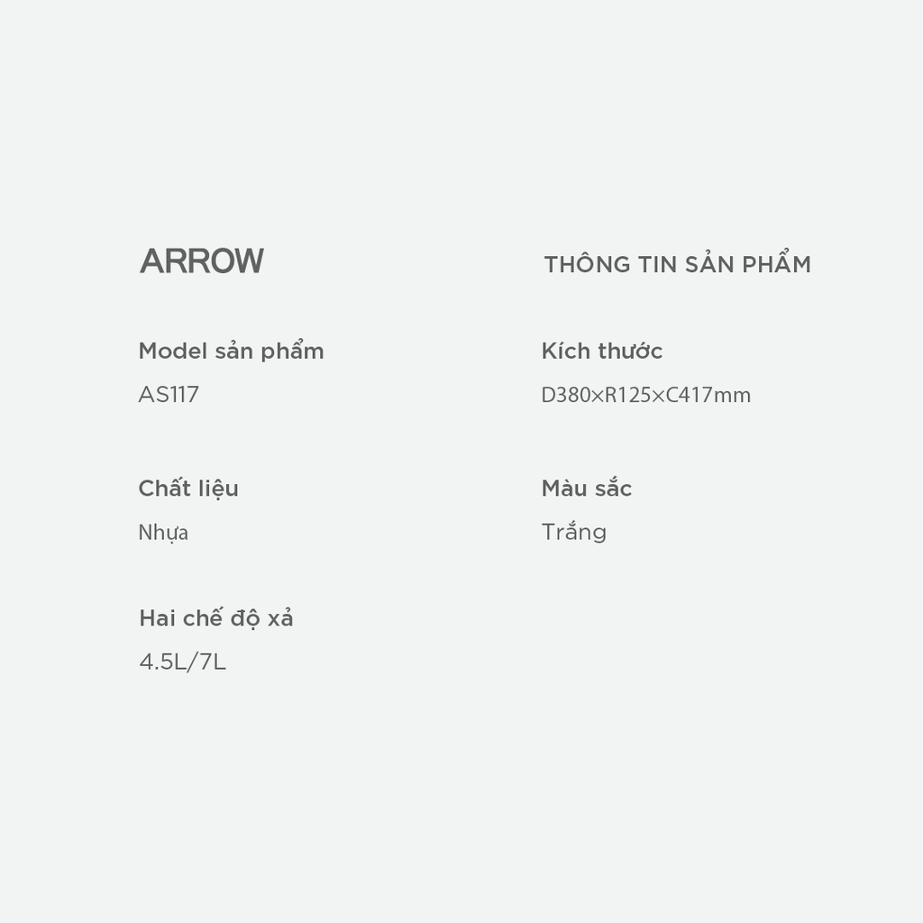 Két nước xí xổm Arrow AS117