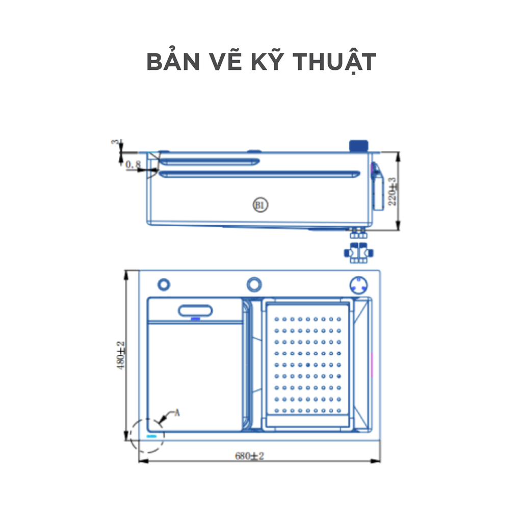 Chậu rửa chén Arrow ASC31B6808SS