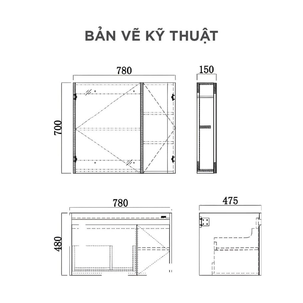 Bộ Tủ Lavabo Arrow AUDD8G31009F-YG/AP31009F và Tủ Gương Arrow AUDJ8G31009F-YG