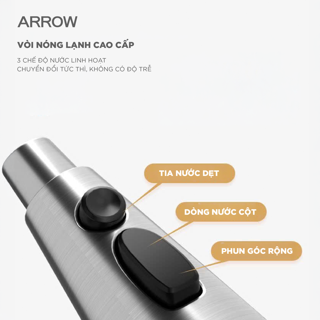 Vòi bếp nóng lạnh Arrow AF4589GGPM