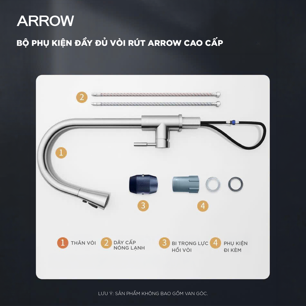Vòi bếp nóng lạnh Arrow AF4589GGPM