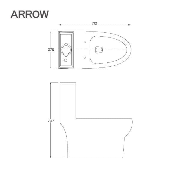 Bồn cầu một khối Arrow AB1116UEM/PG015-ZPA