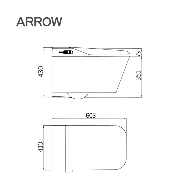 Bồn cầu thông minh treo tường Arrow AKB2130DG-2H/AKB2130H