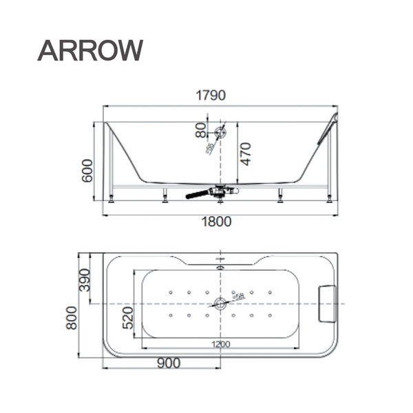 Bồn tắm chân yếm Arrow AQ1866UQU1