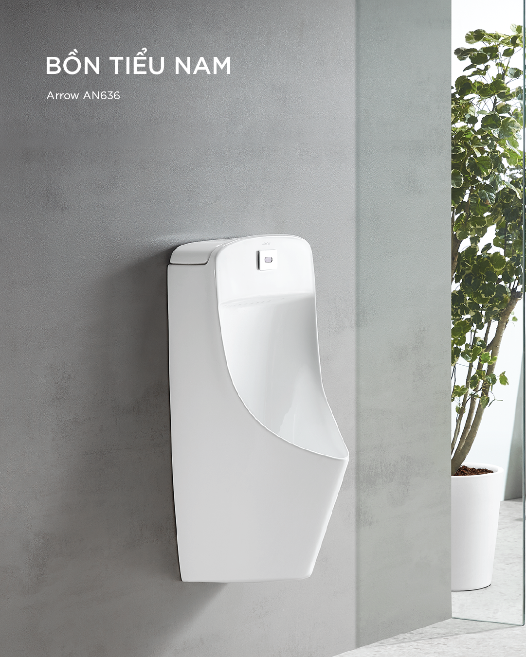 Bồn tiểu nam treo tường Arrow AN636