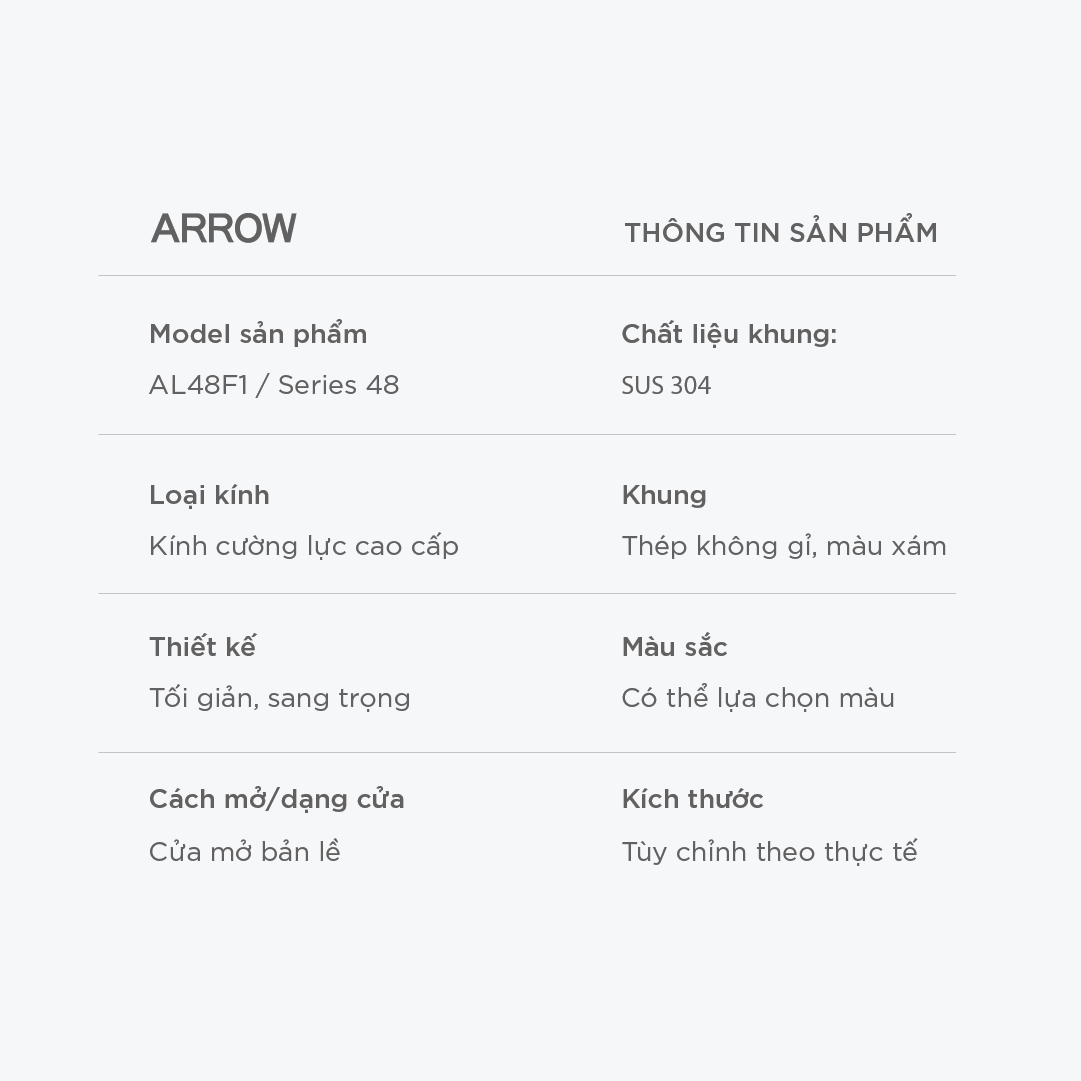 Buồng tắm kính Arrow AL48F1