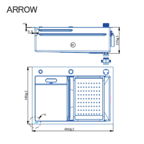 Chậu rửa chén Arrow ASC31B6805NB