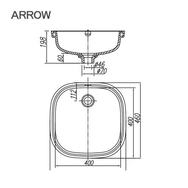 Chậu rửa lavabo âm bàn Arrow AP41011B