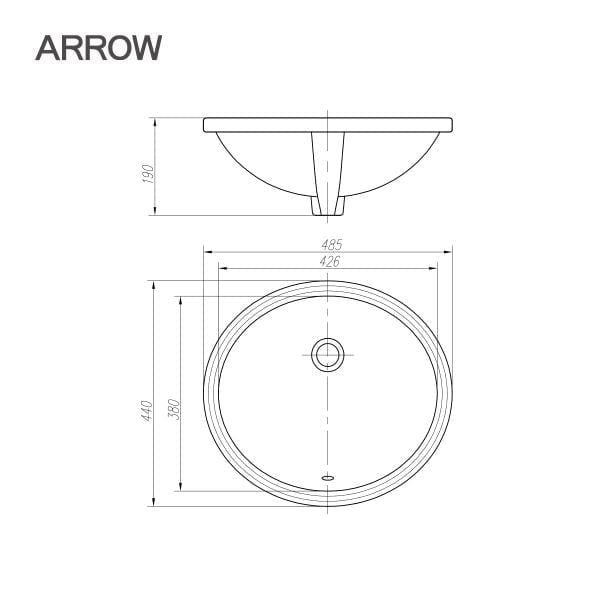 Chậu rửa lavabo âm bàn Arrow AP418E